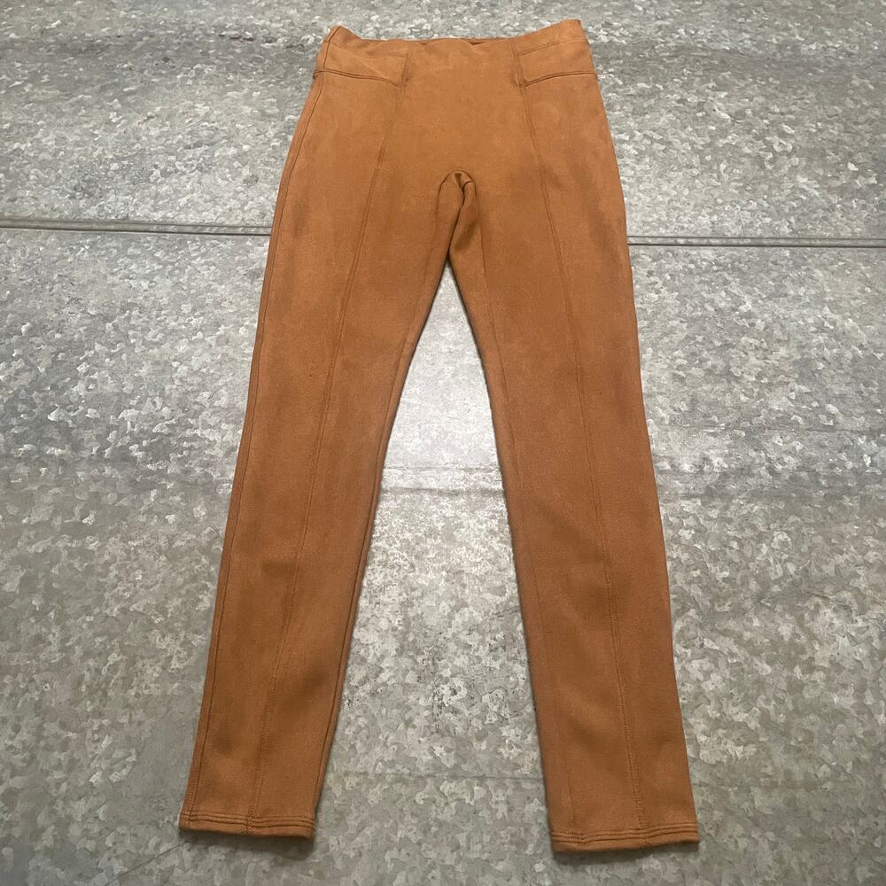 Spanx High Waist Faux Suede Leggings Rich Caramel Small Pants 20322r Brown Tan
